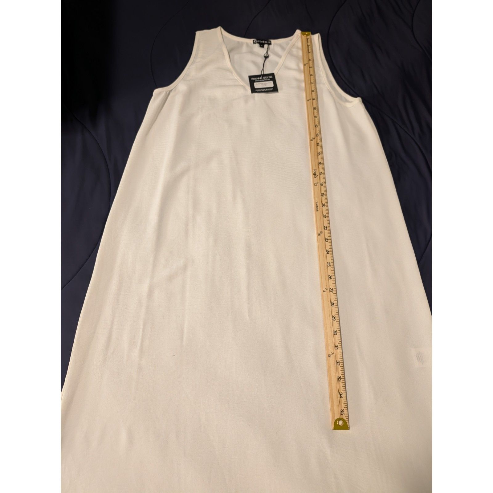 Nwt Franne Golde Santorini Airflow Dress Extra Large Ivory Minimalist Coastal — image 4 of 5